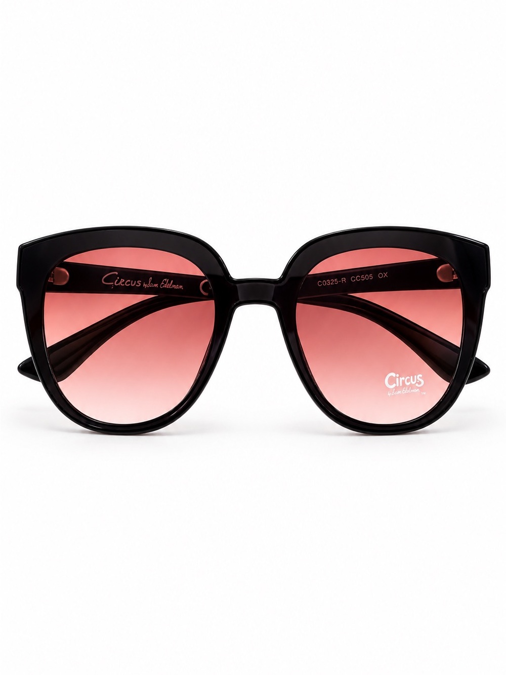 Circus NY Sam Edelman Oversized Black Cat Eye Sunglasses Rose Gradient Lenses